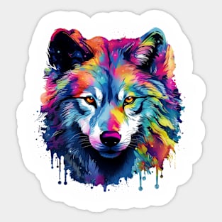 Tie dye Wolf Sticker